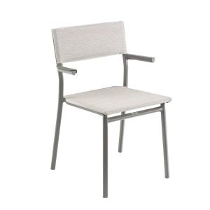 Fauteuil de jardin en aluminium gris L49xl58xH85