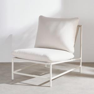 Fauteuil de jardin en aluminium, textilène et coussins en p…