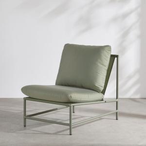 Fauteuil de jardin en aluminium, textilène et coussins en p…