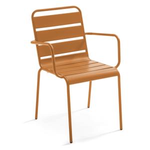 Fauteuil de jardin en métal caramel