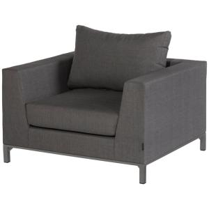 Fauteuil de jardin en métal gris foncé