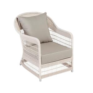 Fauteuil de jardin en résine blanc cassé