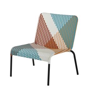 Fauteuil de jardin en résine recyclée multicolore et métal…