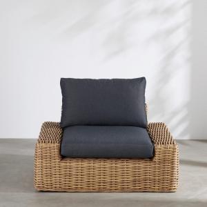 Fauteuil de jardin en résine tressée recyclée imitation rot…