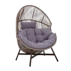 Fauteuil de jardin oeuf sur pied en rotin synthétique 142 c…