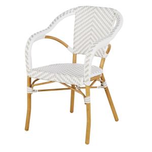 Fauteuil de jardin professionnel en résine  blanche/beige