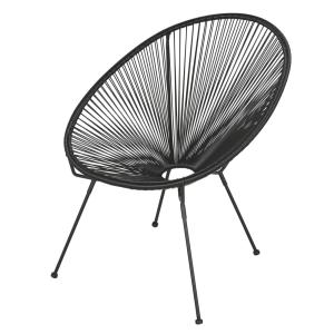 Fauteuil de jardin rond en résine noire
