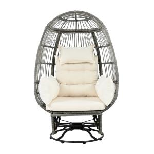 Fauteuil de jardin suspendu en rotin avec coussins