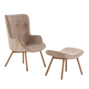 Fauteuil de lecture et de détente avec repose-pieds en velo…