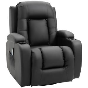 Fauteuil de massage chauffant inclinable repose-pied synthé…