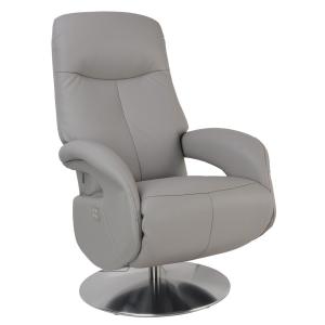 Fauteuil de relaxation électrique 2 moteurs en cuir taupe