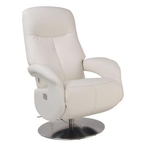 Fauteuil de relaxation électrique en cuir blanc