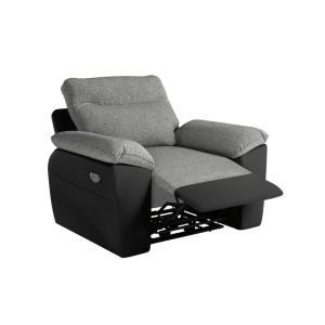 Fauteuil de relaxation électrique en tissu et simili - Noir…