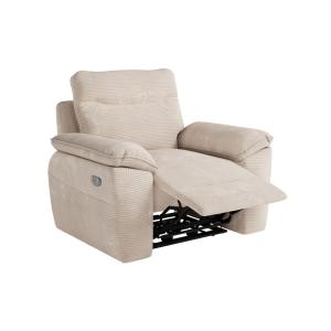 Fauteuil de relaxation électrique en velours côtelé beige