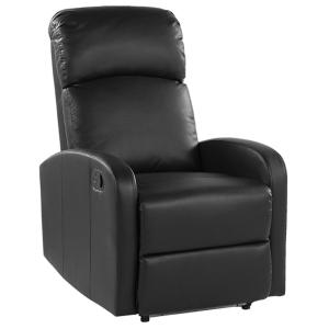 Fauteuil de relaxation en cuir pu noir avec port usb