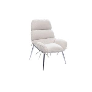 Fauteuil de relaxation en tissu et en métal chromé