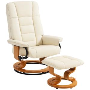 Fauteuil de relaxation inclinable repose-pied cadre en bois…