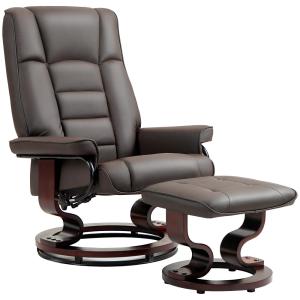 Fauteuil de relaxation inclinable repose-pied cadre en bois…