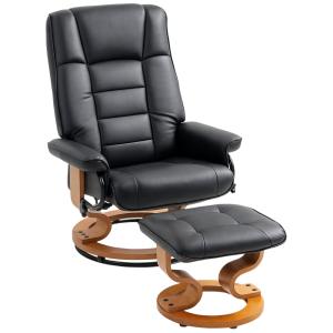 Fauteuil de relaxation inclinable repose-pied cadre en bois…