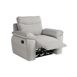 Fauteuil de relaxation manuel en tissu texturé 3D - Gris cl…