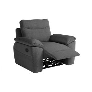 Fauteuil de relaxation manuel en tissu texturé 3D - Gris fo…