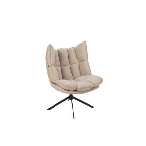 Fauteuil de relaxation pied métal noir et tissu et simili b…