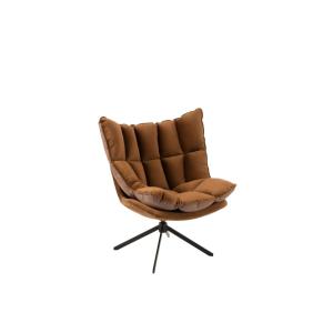 Fauteuil de relaxation pied métal noir et tissu et simili m…