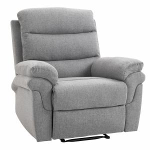 Fauteuil de relaxation repose-pied ajustable polyester gris…