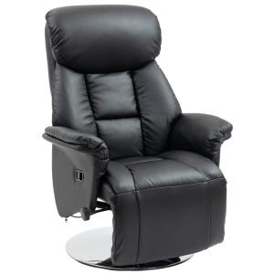 Fauteuil de relaxation repose-pied réglable similicuir noir