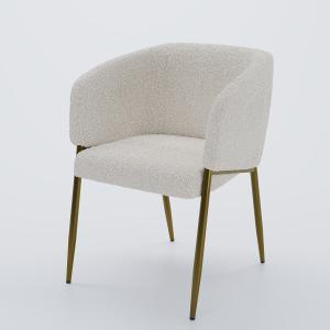 Fauteuil de salle à manger bouclette blanche