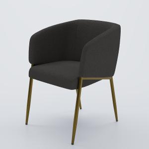 Fauteuil de salle à manger bouclette gris foncé