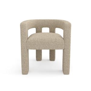 Fauteuil de salle à manger bouclette taupe