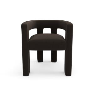 Fauteuil de salle à manger velours lisse noir