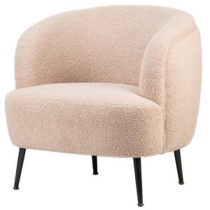 Fauteuil de salon en métal et bouclette Beige