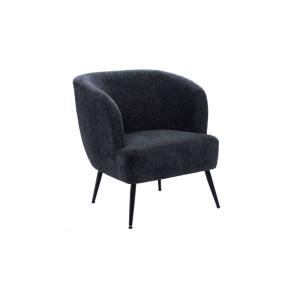 Fauteuil de salon en velours chiné bleu