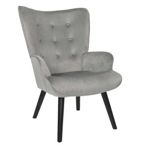 Fauteuil de salon en velours côtelé gris