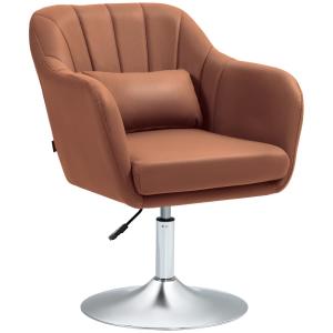 Fauteuil de salon hauteur réglable pivotant 360° marron