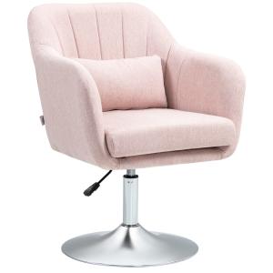 Fauteuil de salon hauteur réglable pivotant 360° rose