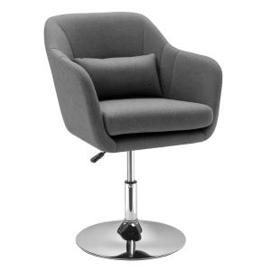 Fauteuil de salon pivotant 360° métal chromé gris