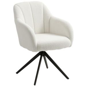 Fauteuil de salon pivotant capitonné piètement en acier bla…