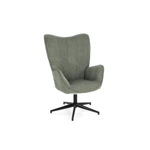 Fauteuil de salon pivotant en tissu à accoudoirs dossier ha…
