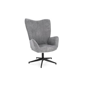 Fauteuil de salon pivotant en tissu à accoudoirs dossier ha…