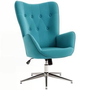 Fauteuil de salon pivotant hauteur réglable tissu aspect ve…