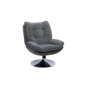 Fauteuil de salon relax pivotant en tissu anthracite