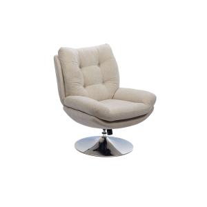 Fauteuil de salon relax pivotant en tissu beige