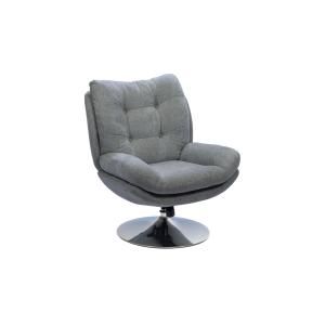 Fauteuil de salon relax pivotant en tissu gris