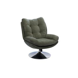 Fauteuil de salon relax pivotant en tissu vert