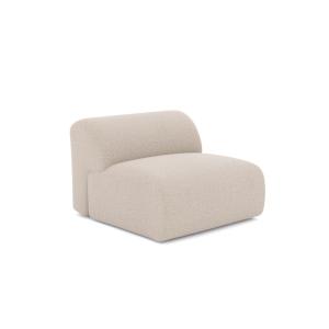 Fauteuil de salon sans accoudoirs tissu tramé beige