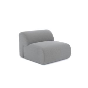 Fauteuil de salon sans accoudoirs tissu tramé gris clair