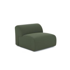 Fauteuil de salon sans accoudoirs tissu tramé vert olive